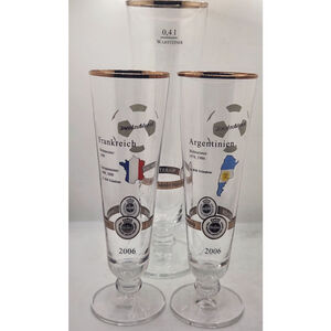 Vintage Warsteiner Beer Glasses, Set Of 3, One 9in Glass & Two 6in Glasses